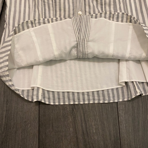 Rebecca Taylor Corset Striped Ruffled Top Size 8 - Picture 8 of 12